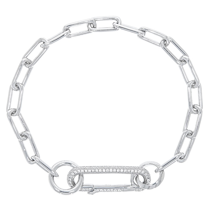 Bratara Argint Figaro cu Inchizatoare si Zirconii 18.5 cm