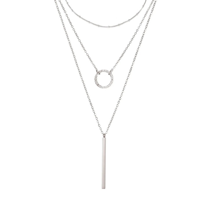 Set trei coliere argintii cu pandantiv STCOL092