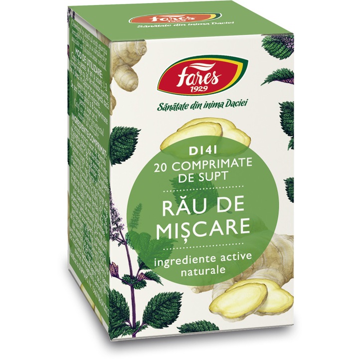 Supliment alimentar Rau de Miscare, 20 comprimate de supt, Fares