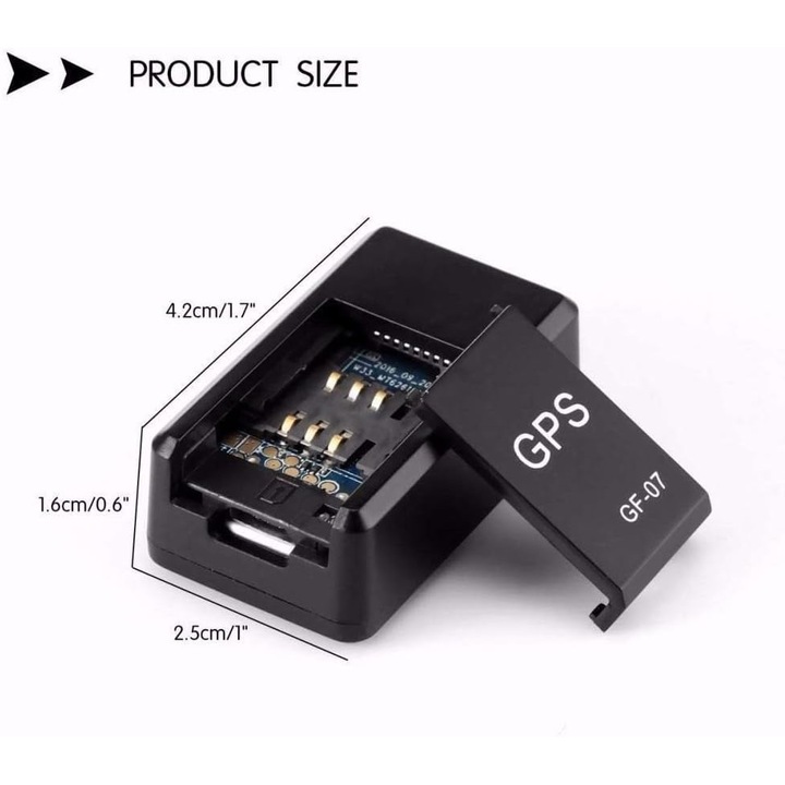 Mini localizator GPS GF-22 ELMHURST cu comanda vocala, microfon spion GSM, monitorizare GPS cu Nanosim, WiFi, buton de panica