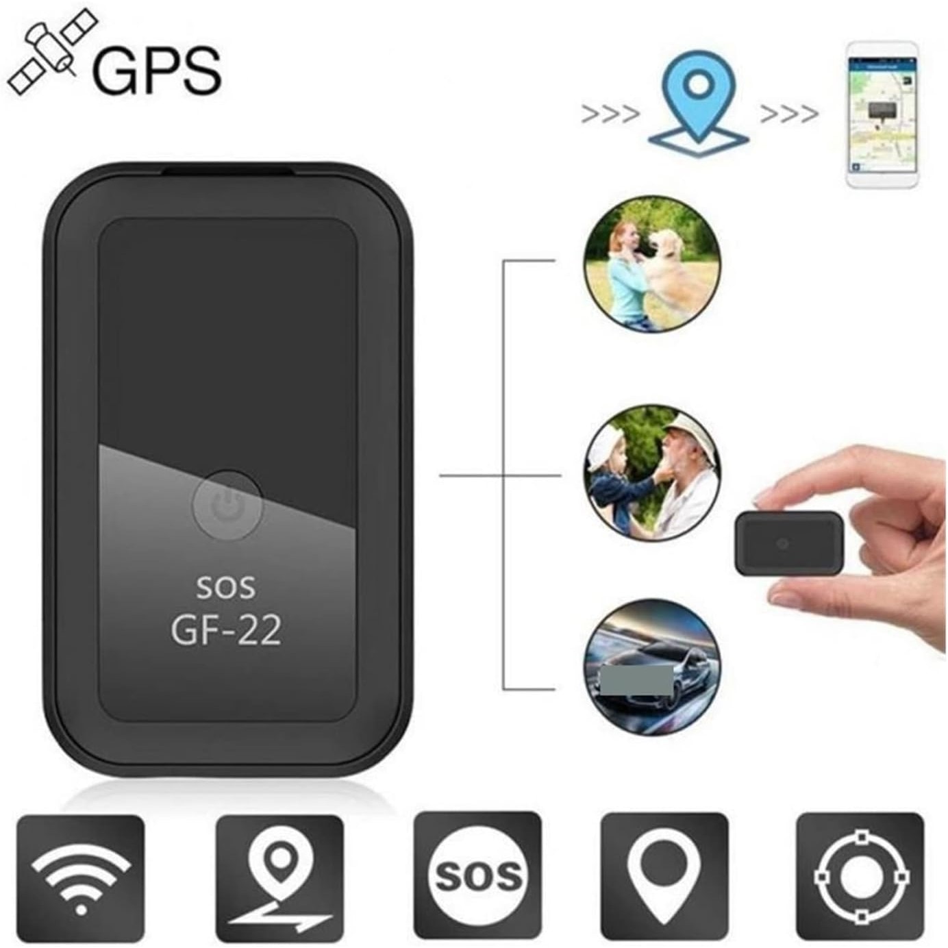 Мини GPS локатор, GF-22 ELMHURST, С гласова команда, GSM шпионски ...