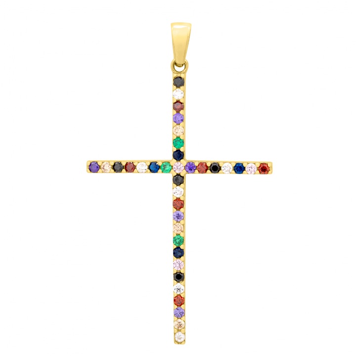 Pandantiv aur galben 14k Multicolour, Auriu, 4 CM