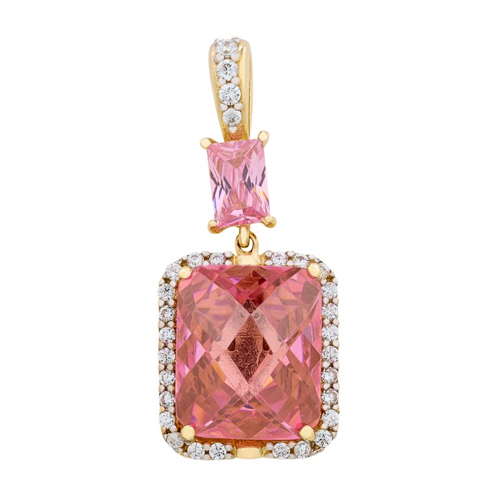 Pandantiv aur galben 14k Pink Royal