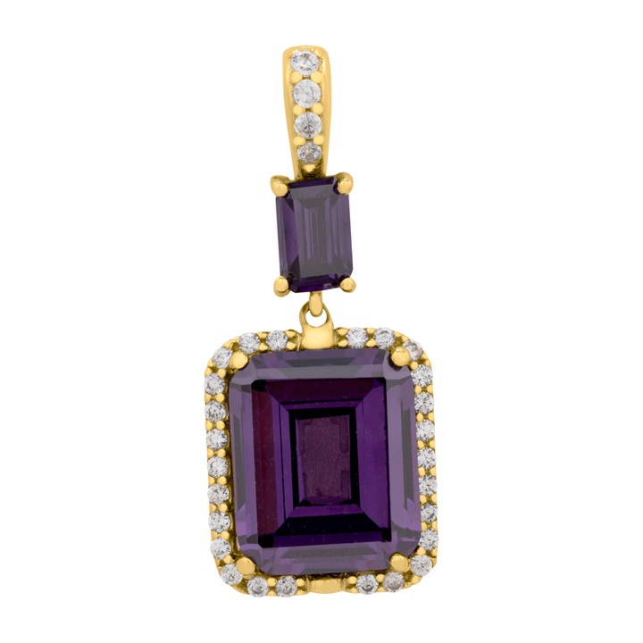 Pandantiv aur galben 14k Purple Royal