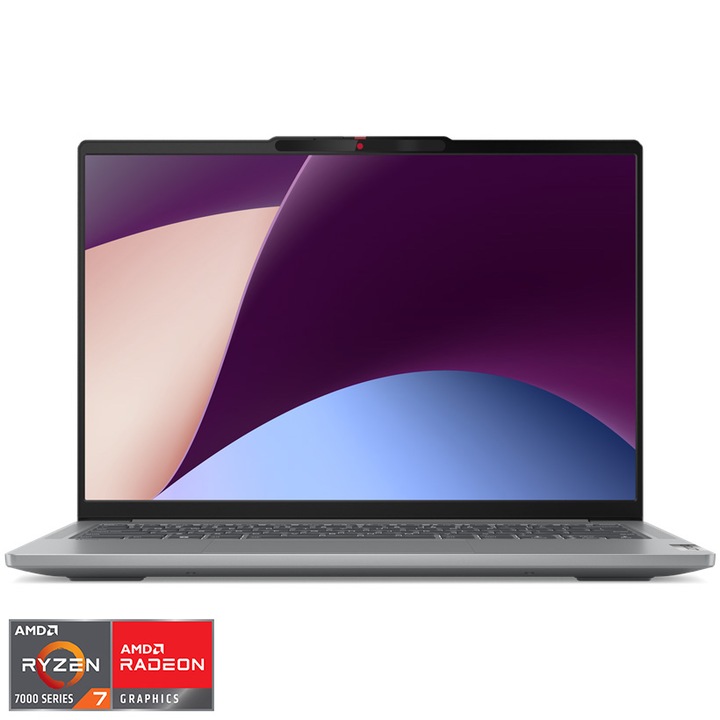 Laptop Lenovo IdeaPad Pro 5 14APH8 cu procesor AMD Ryzen™ 7 7840HS pana la 5.10 GHz, 14", 2.8K, IPS, 16GB, 1TB SSD, AMD Radeon™ 780M Graphics, No OS, Arctic Grey