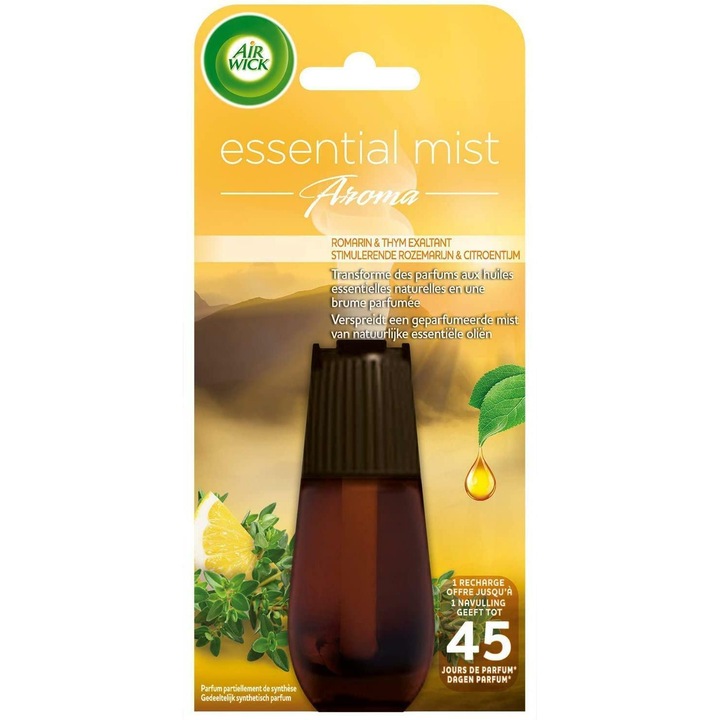 Етерично масло Air Wick, аромат на мащерка, лимон и розмарин, пълнител 20 ml