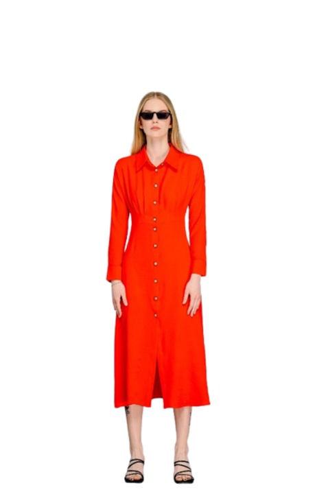 Női ruha, Azuri, 6418, poliészter, narancs, Narancssárga