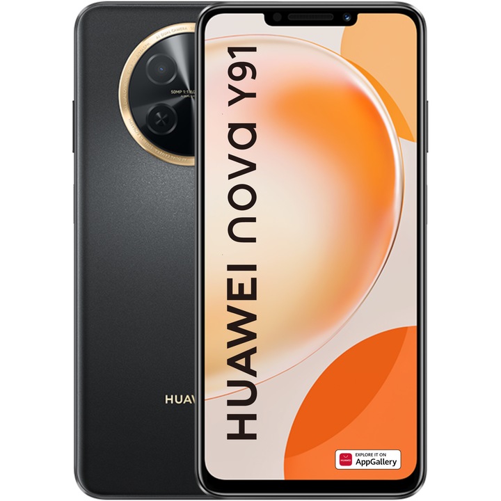 Мобилен телефон Huawei Nova Y91, Dual SIM, 8GB RAM, 128GB, 4G, Starry Black
