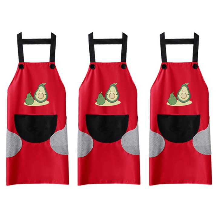 Set 3 sorturi bucatarie, impermeabile si antipete, multicolor, 75x70cm