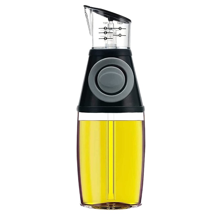 Чаша за олио, 250мл, пластмаса и стъкло, 22х7см, черна