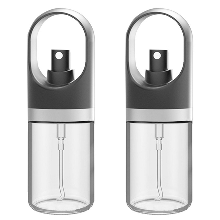 2 буркана за олио QttvbTna, стъкло и пластмаса, черен, 16.9x5.5см