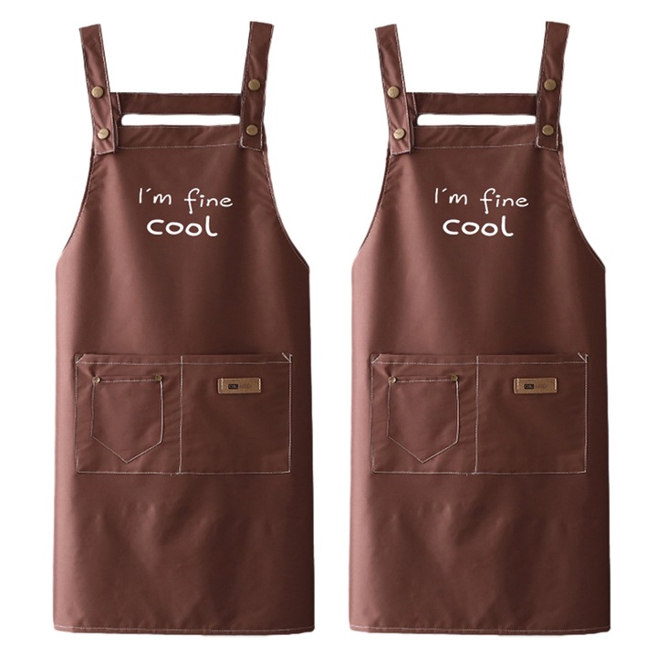 Set 2 sorturi din panza, maro, 65x78cm