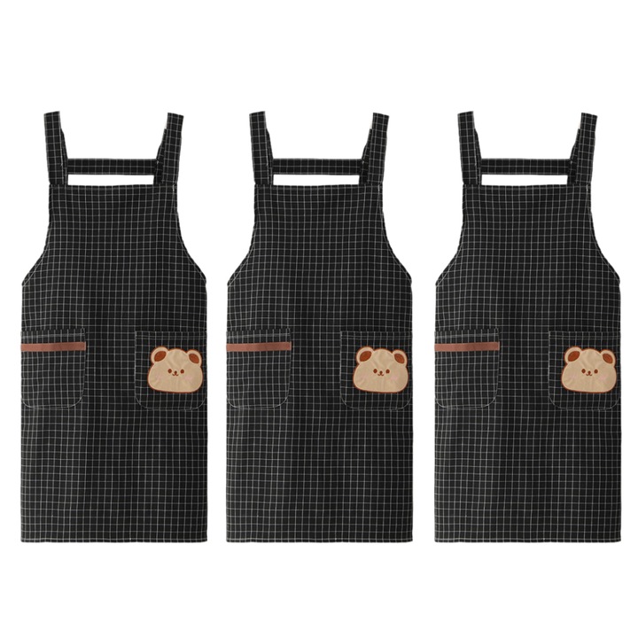 Set 3 sorturi bucatarie, poliester si panza, multicolor, 68x75cm