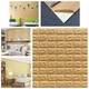 Tapet 3D EDAR cu Design Retro, Autoadeziv, Model Caramida Vintage, Culoare Galben Pal, 77x70cm, Usor de Aplicat si Curatat