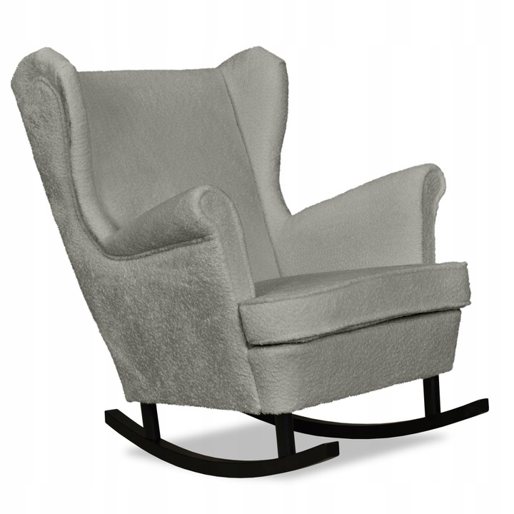 Hintafotel, Bella modell, Bársony/Bükkfa, Szürke, 104 x 84 x 92 cm