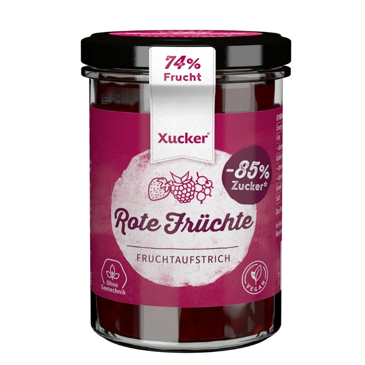 Piros gyümölcs lekvár, Xucker, 220 g