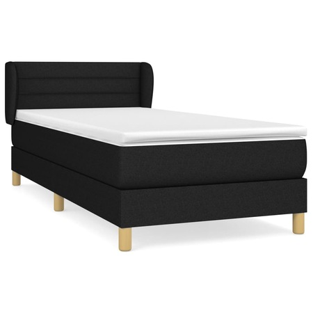 Pat box spring cu saltea vidaXL, negru, 90x190 cm, textil, 38.73 kg ...