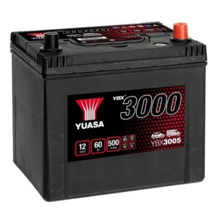 Акумулатор Yuasa, YBX3000, ASIA, 60Ah, 500A, R+