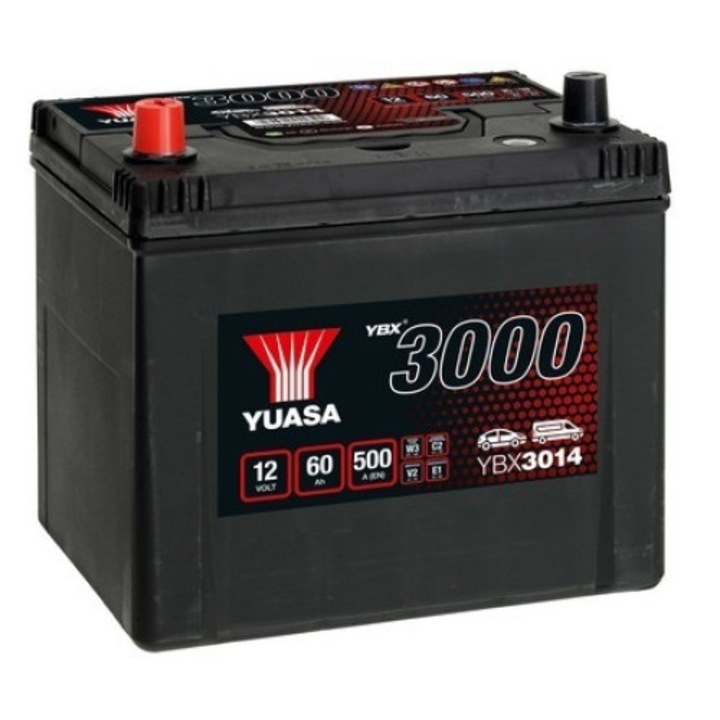 Акумулатор Yuasa, YBX3000, ASIA, 60Ah, 500A, L+