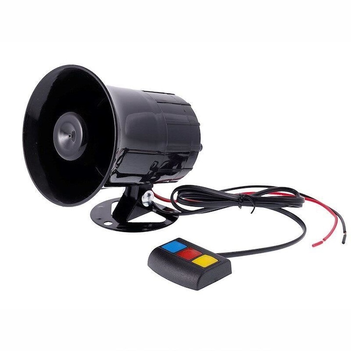Сирена с 3 бутона, 3 тона, 12V, 40W, 58602 Carmotion