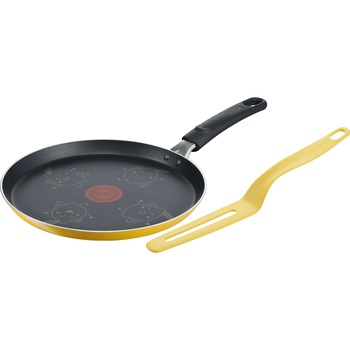 Tigaie de clatite Tefal Citron, Thermo-Signal, invelis antiaderent din titan, 25 cm cu spatula