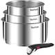 Set 4 piese Tefal Ingenio Emotion, oala 16 / 18 / 20 cm, maner detasabil, interior gradat, inductie, argintiu