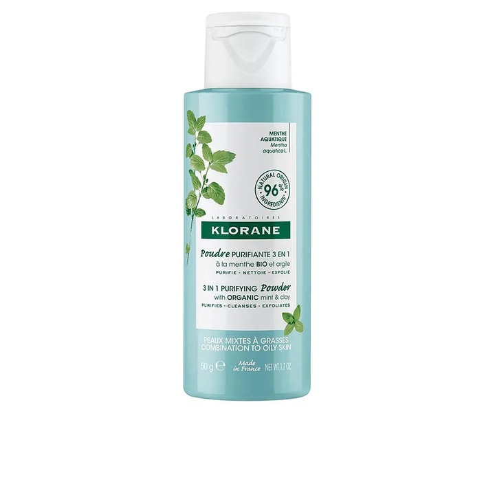 Exfoliant facial pentru ten mixt si gras KLORANE MENTA BIO 50 g