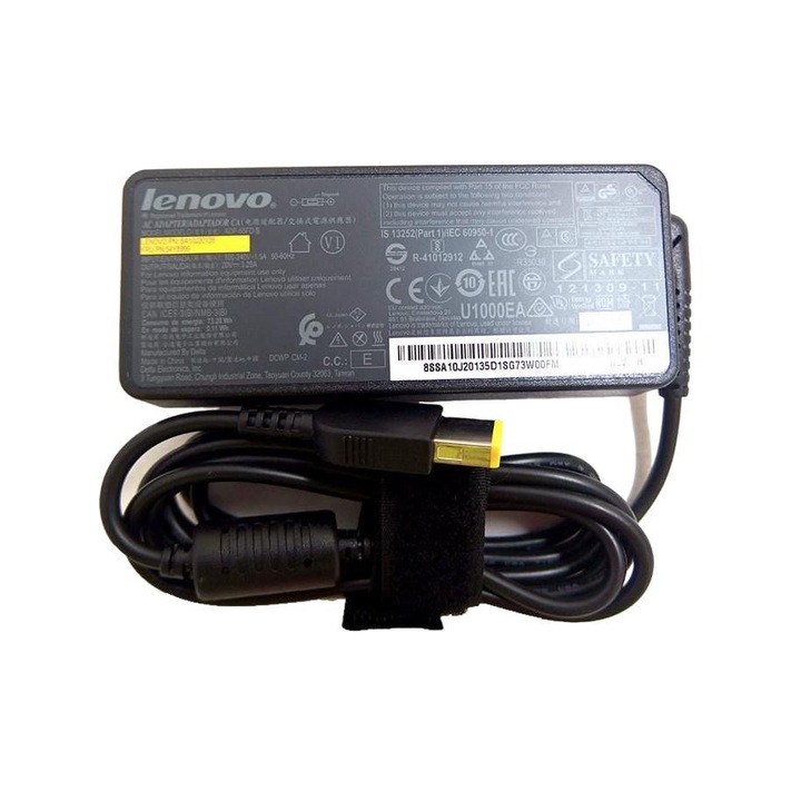 AC töltő adapter, Lenovo, 65W, fekete