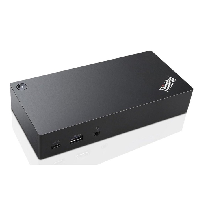 Docking station, Lenovo, USB-C, Negru