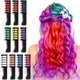 Set 10 accesorii cu creta pentru par temporare, NUODWELL, Usor de curatat si de utilizat, Non-toxic si solubil in apa, pentru Ziua Copiilor, Craciun, Halloween Cosplay, Halloween, Ziua de nastere, Multicolor