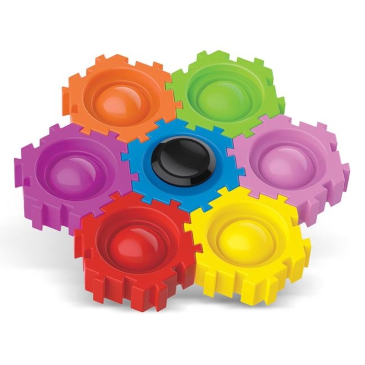 Jucarie senzoriala antistress, forma fidget, 11x11cm, Multicolor