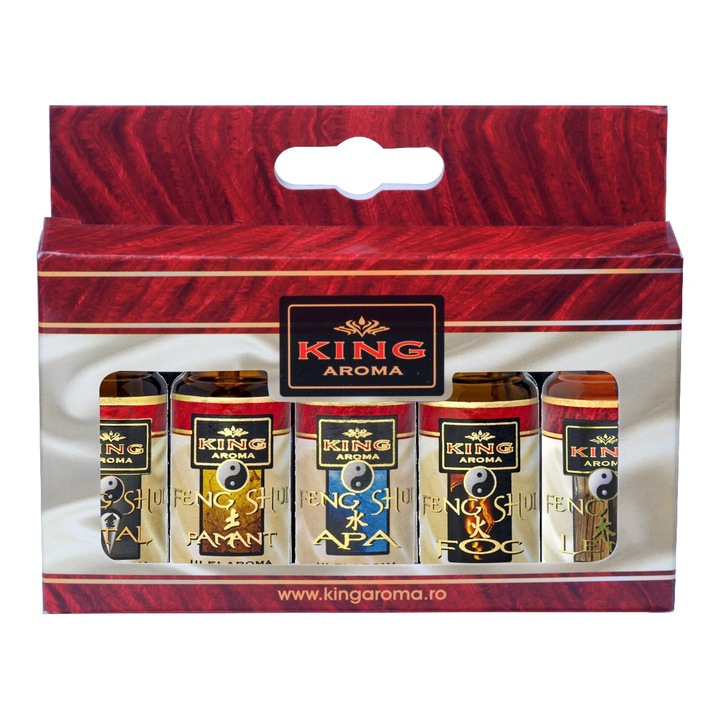 Комплект 5 фън шуй пет елемента, масла за ароматерапия, Kingaroma, 10 ml