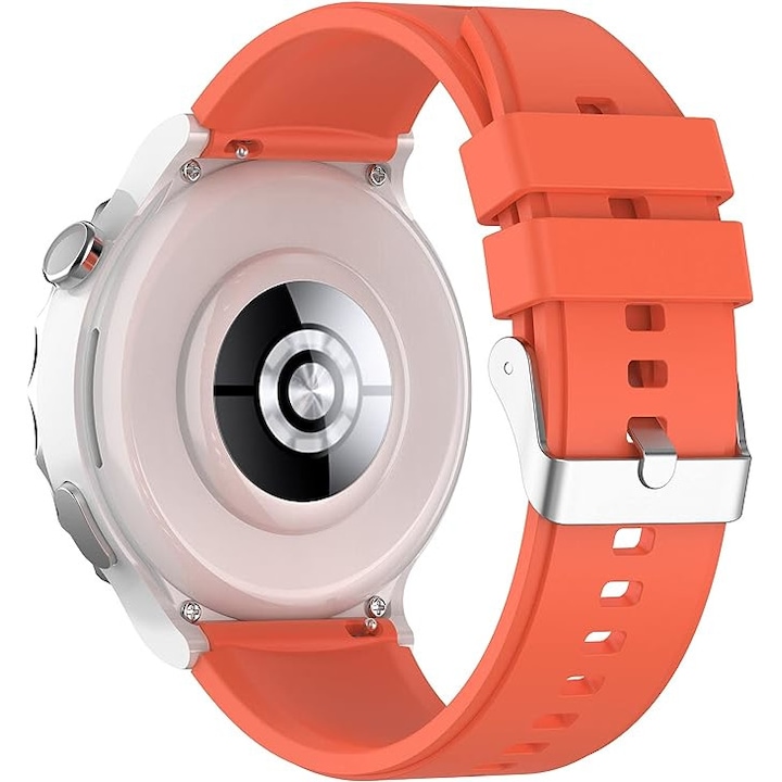 Curea ceas silicon General Store, compatibila cu smartwatch Huawei Watch GT 2 / 3 PRO, Samsung Galaxy Watch 46 mm sau orice ceas cu latime curea 22 mm, Portocaliu