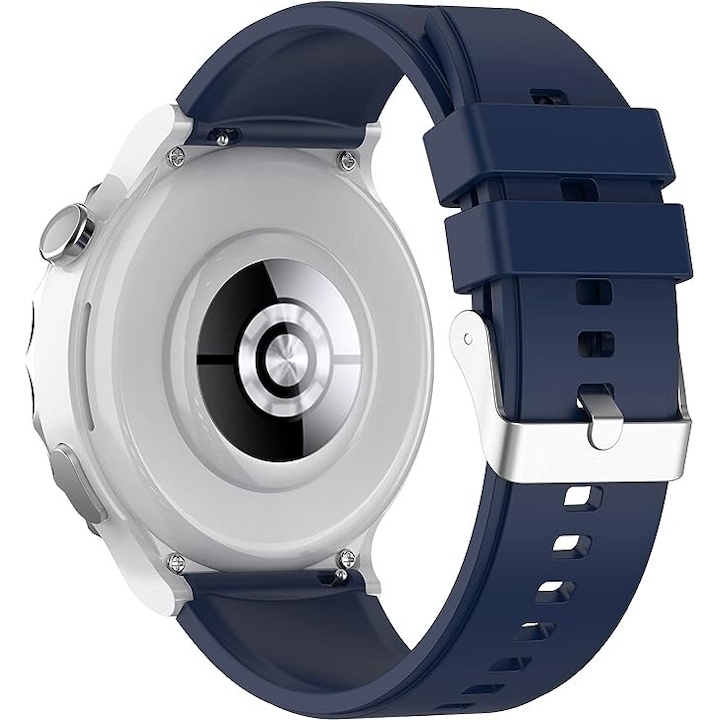 Curea ceas silicon General Store, compatibila cu smartwatch Huawei Watch GT 2 / 3 PRO, Samsung Galaxy Watch 46 mm sau orice ceas cu latime curea 22 mm, Albastru