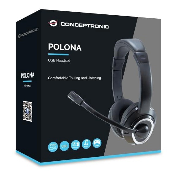 Casti USB, Conceptronic, Over the ear, Negru
