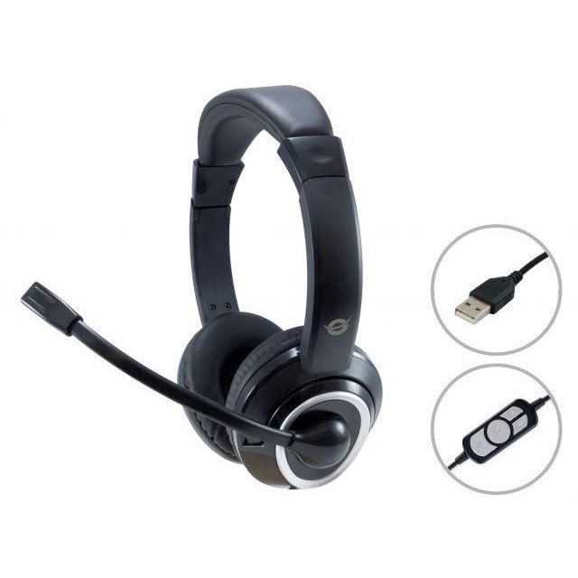 Casti USB, Conceptronic, Over the ear, Negru