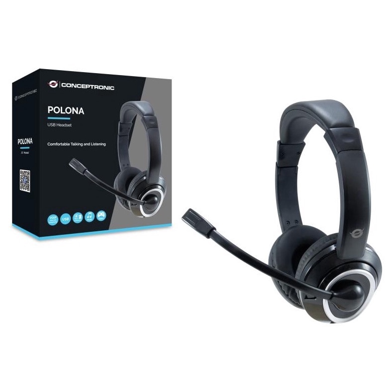Casti USB, Conceptronic, Over the ear, Negru