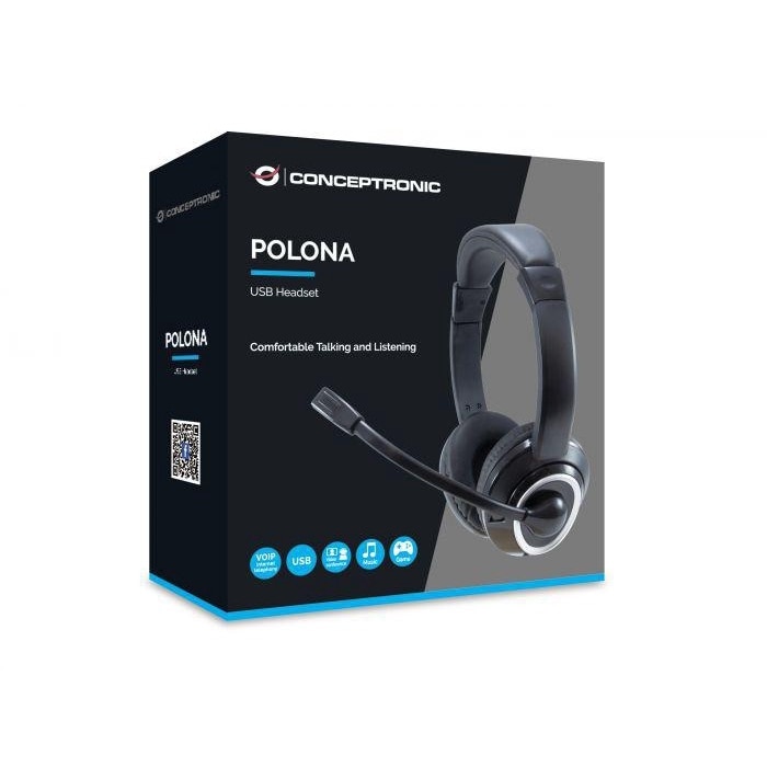 Casti USB, Conceptronic, Over the ear, Negru