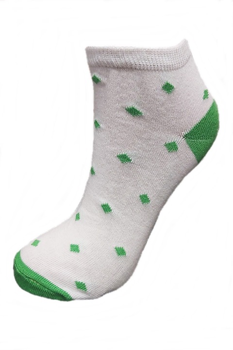 Дамски чорапи Rogalu, Къси, Бели, С диаманти, 36-39