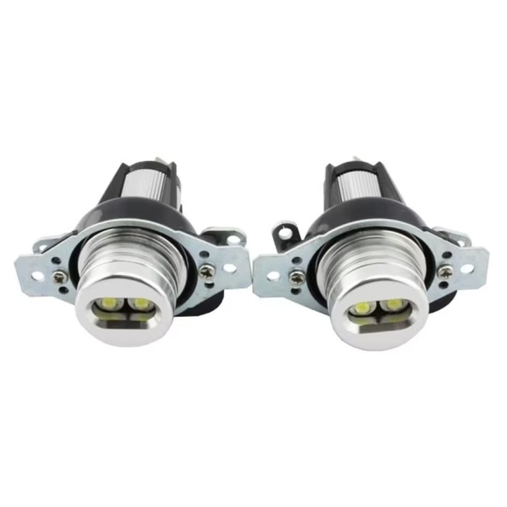 Set 2 Becuri Auto LED Angel Eyes Marker 12W, AutoREY® Premium, Compatibile BMW Seria 3 E90 E91 Facelift LCI 2008-2011 Fara Xenon Din Fabrica, Lumina Alba Rece 6000K, Sistem CANBUS Fara Eroare, Instalare Rapida Plug & Play, Vizibilitate Puternica