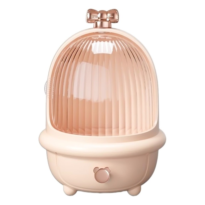 Organizator cosmetice, capac transparent, Naimeed D5318, 25x25x35cm, Roz