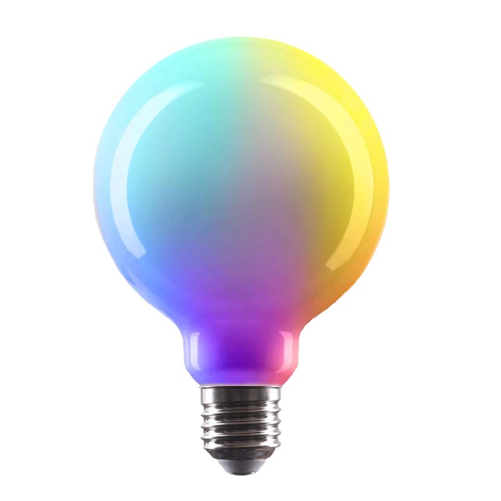 Смарт крушка Crown, LED, RGB, E27, 360°, 4W, метал/стъкло, 9.5 x 13.5 cm