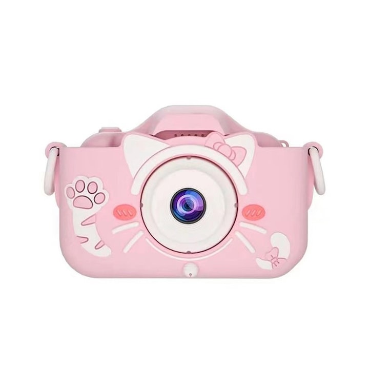 Jeswo digitális fényképezőgép gyerekeknek, 1080P, SD kártya, 32 GB, rózsaszín
