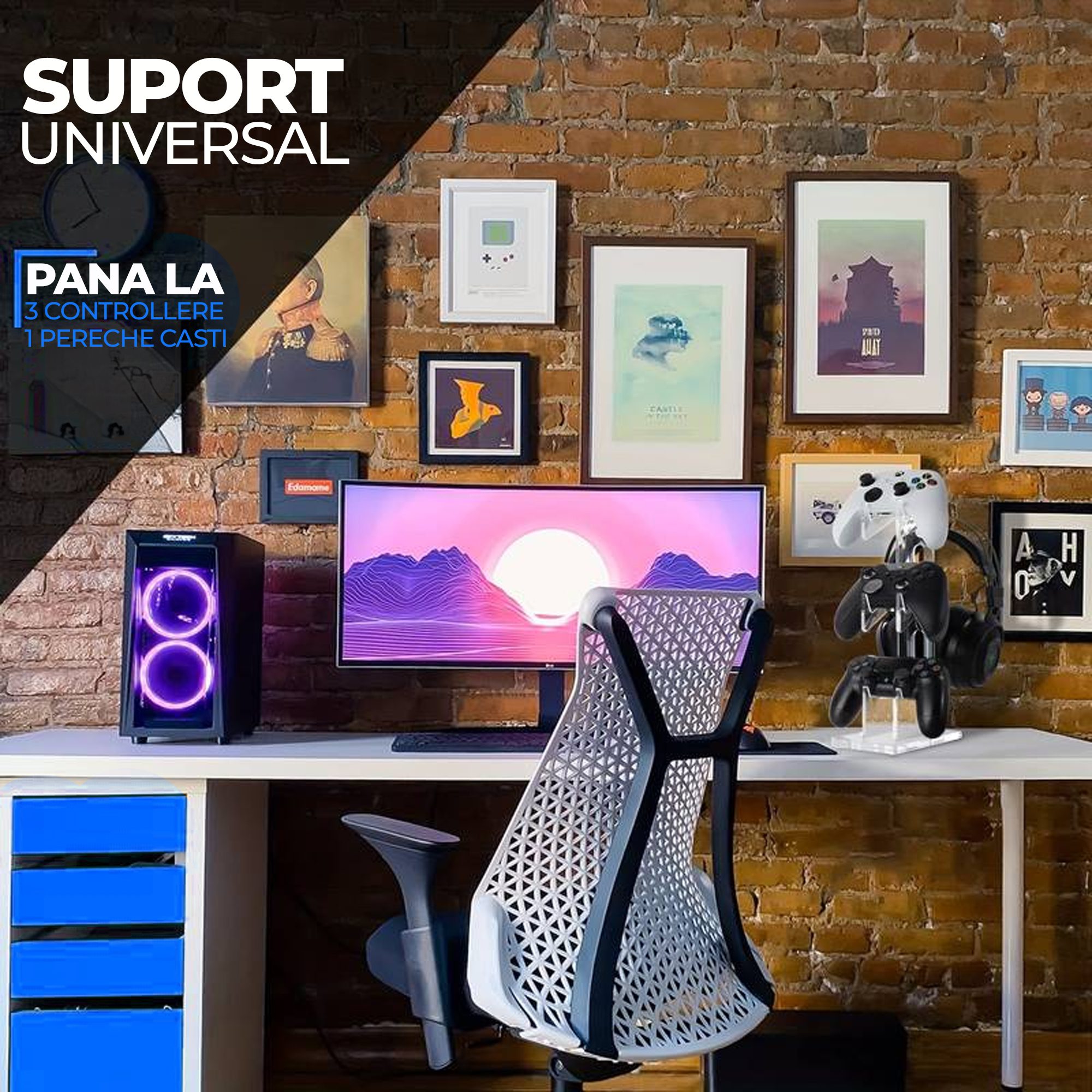 Suport PadForce® controller compatibil cu Xbox, PS5, PS4, Switch