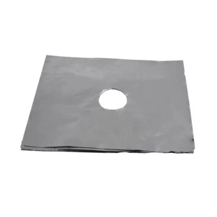 Folie de aluminiu pentru protectie aragaz impotriva murdariei si grasimii arse, 60 x 50 cm, 4 decupaje