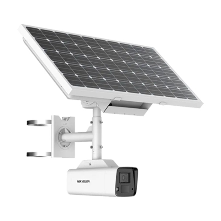 Camera de supraveghere ColorVu solara 4MP, lentila 4mm, WL 30m, 4G, Panou solar+acumulator, Audio, IP67 - HIKVISION DS-2XS2T47G1-LDH-4GC18S40-4mm