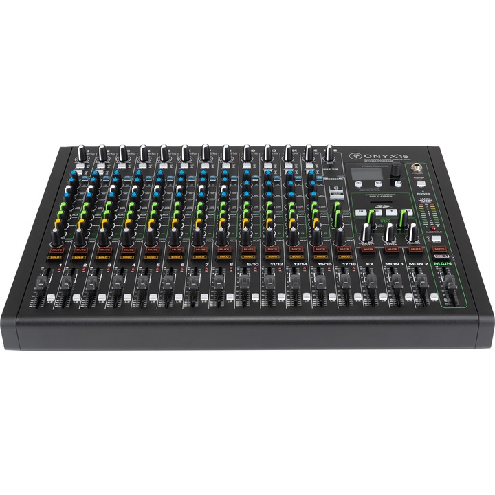 Mixer audio Mackie, ONYX16, USB, 24 biti/96 KHz, Negru