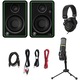 Set accesorii pentru inregistrare sunet, Mackie, Microfon cu condensator, Casti MC-100, Cablu RCA 3.5mm, USB Type-C, Negru