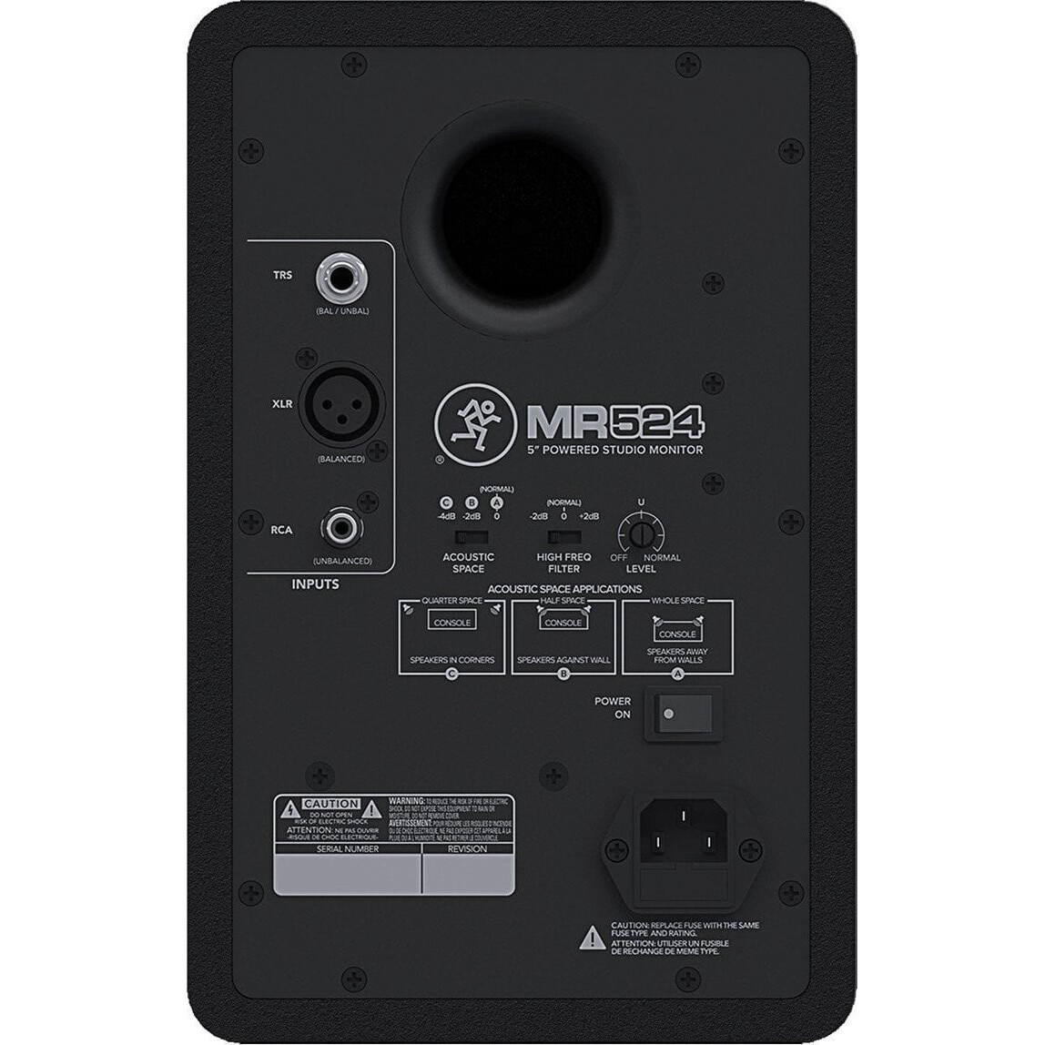 Monitor de Studio Mackie MR524, Woofer 5'', 50W bi-amper, Raspuns Frecventa 45Hz-20kHz, Negru