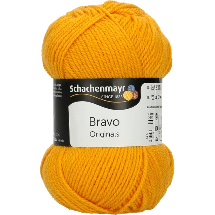 Fir acrilic, Schachenmayr, Bravo Originals 8028 Goldmarie, pentru crosetat si tricotat, 133 m, 433306